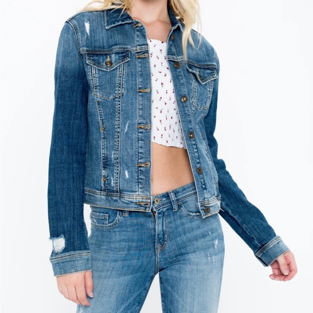 Sneak Peak lightly distressed denim jacket